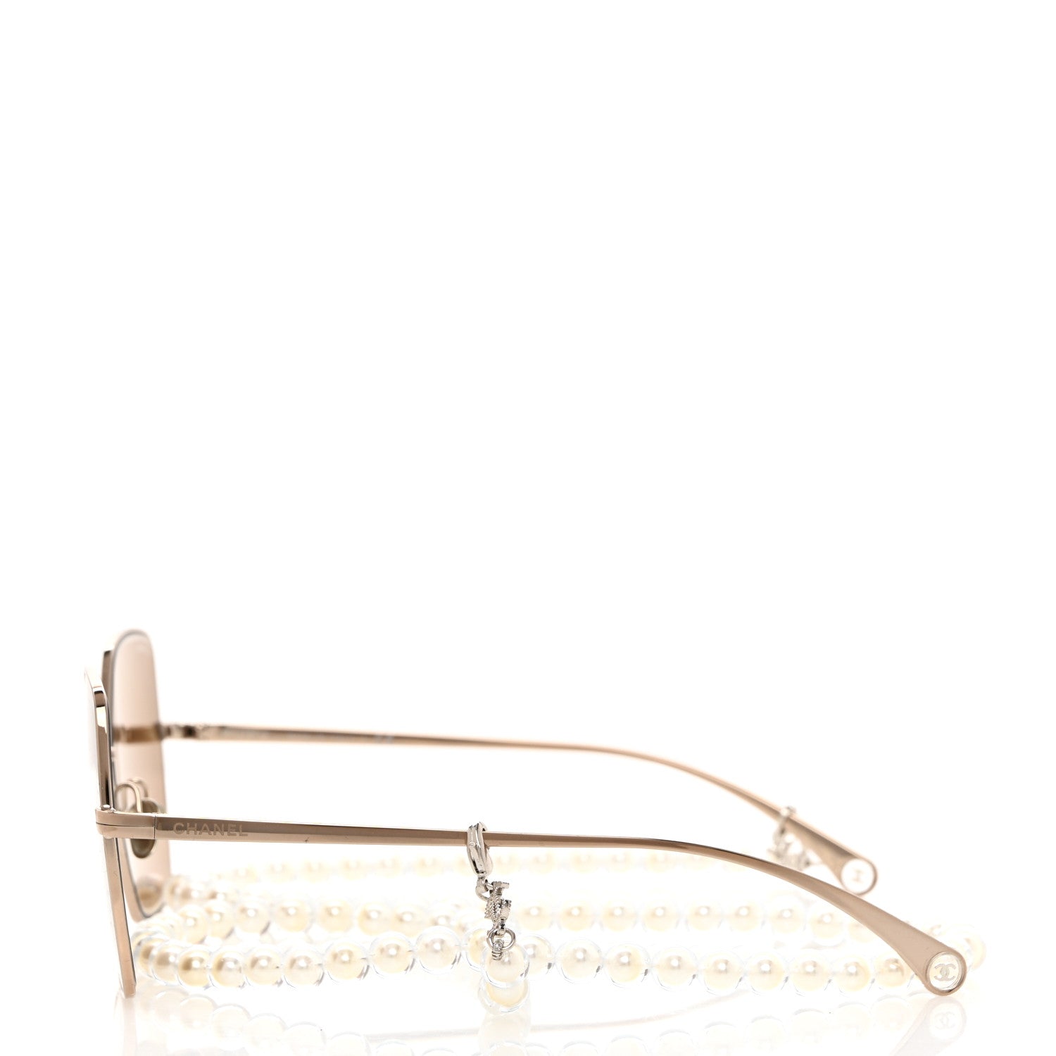 Chanel Butterfly Removable Pearl Chain Sunglasses 4262 Brown 4 of 8