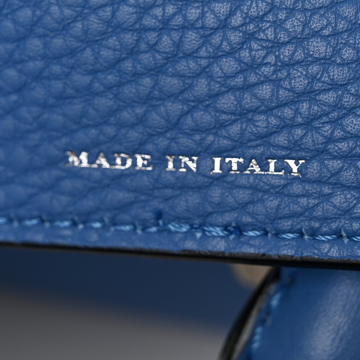 Grainy Calfskin Triple Stud Mini Belt Bag Blue White