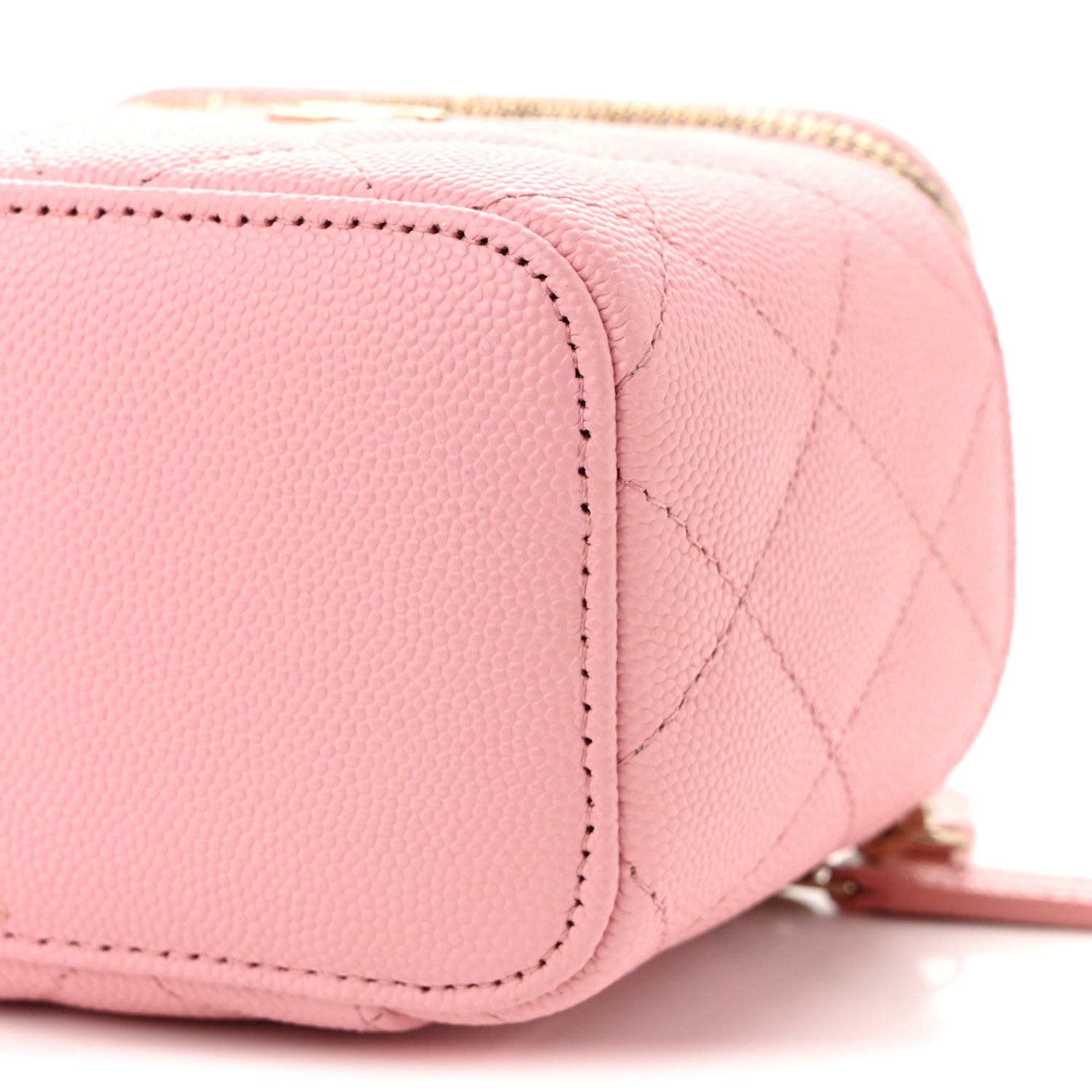 Chanel Caviar Quilted Mini Vanity Case With Chain Pink 10 of 11