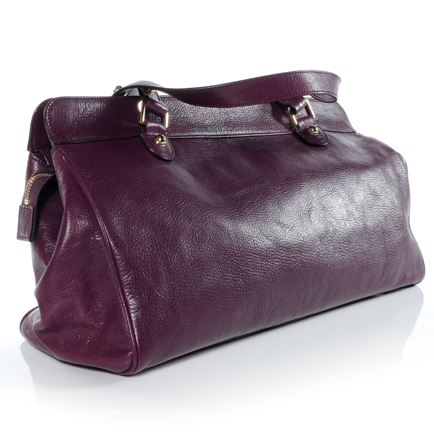 Leather Blondie Satchel Purple