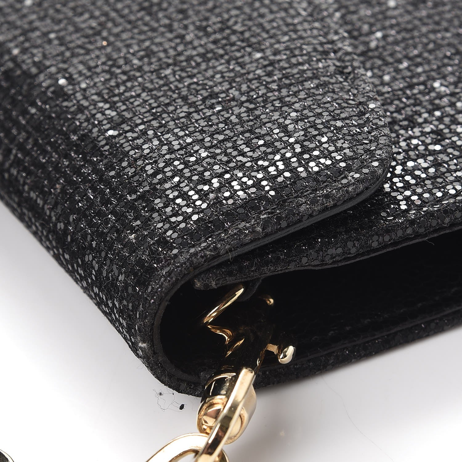 Jimmy Choo Glitter Riane Clutch Bag Black 12 of 12
