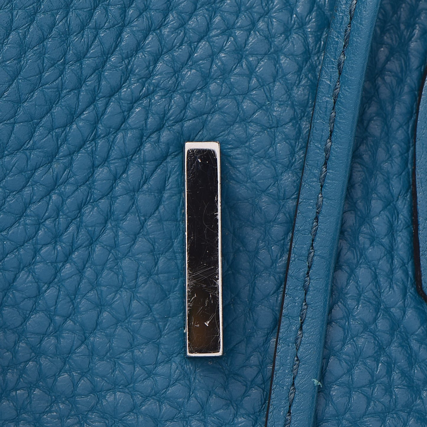 Taurillon Clemence Birkin 30 Bleu Izmir