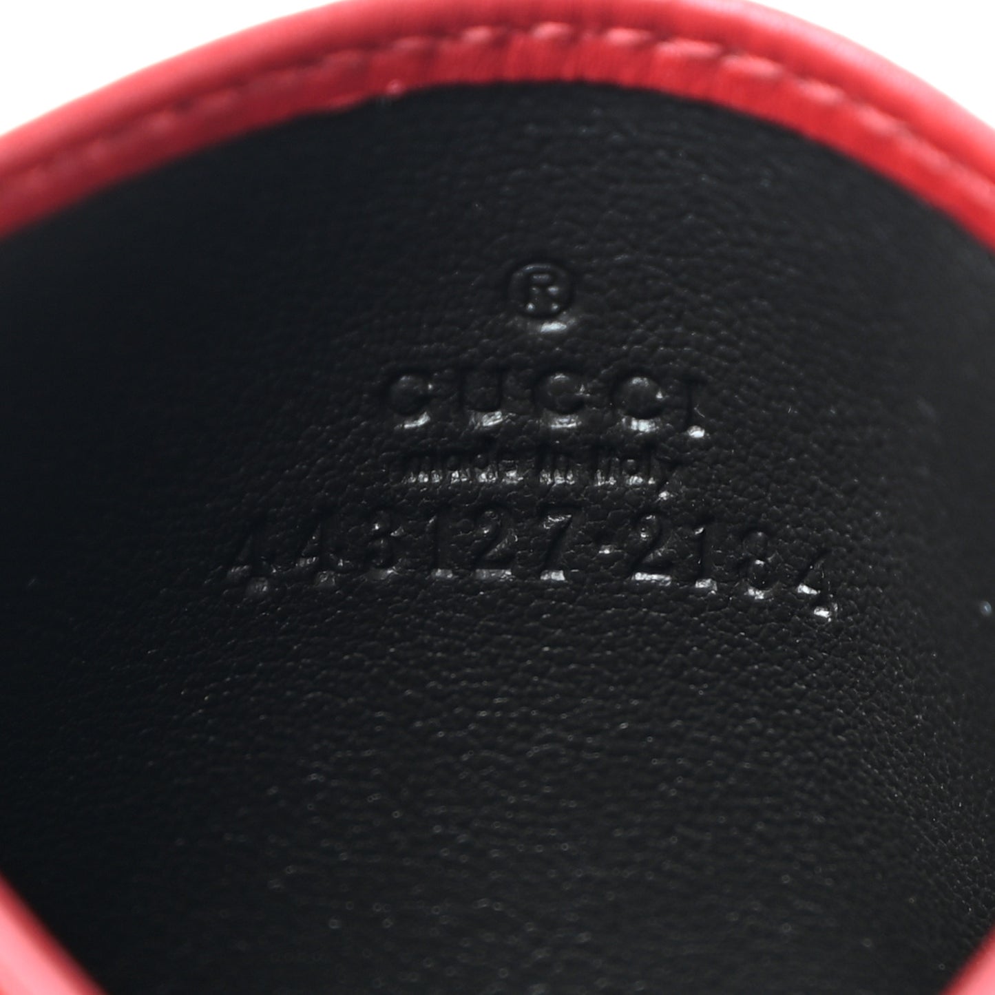 Calfskin Matelasse GG Marmont Card Holder Hibiscus Red