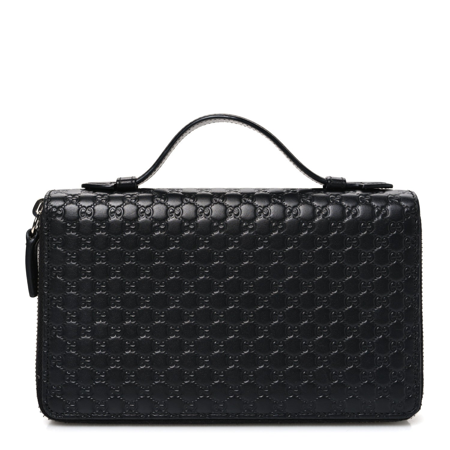 Gucci Microguccissima Zip Around Top Handle Travel Wallet Black 1 of 9