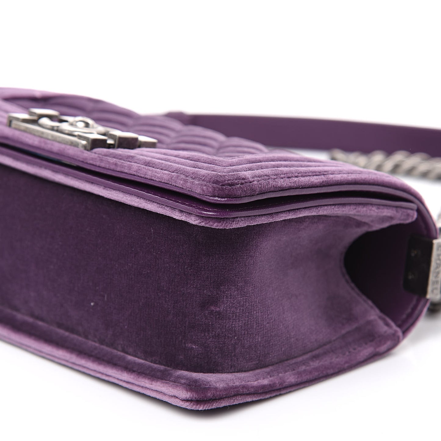 Velvet Quilted Small Boy Flap Purple