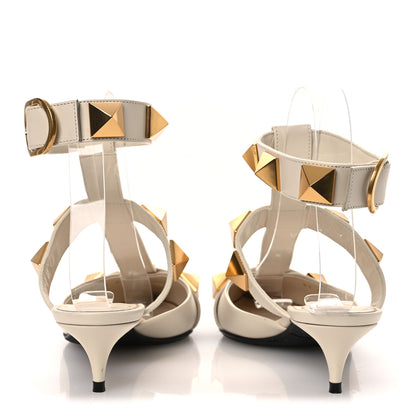 Valentino Garavani Calfskin Roman Stud Ankle Strap 40mm Pumps 35 White 6 of 12