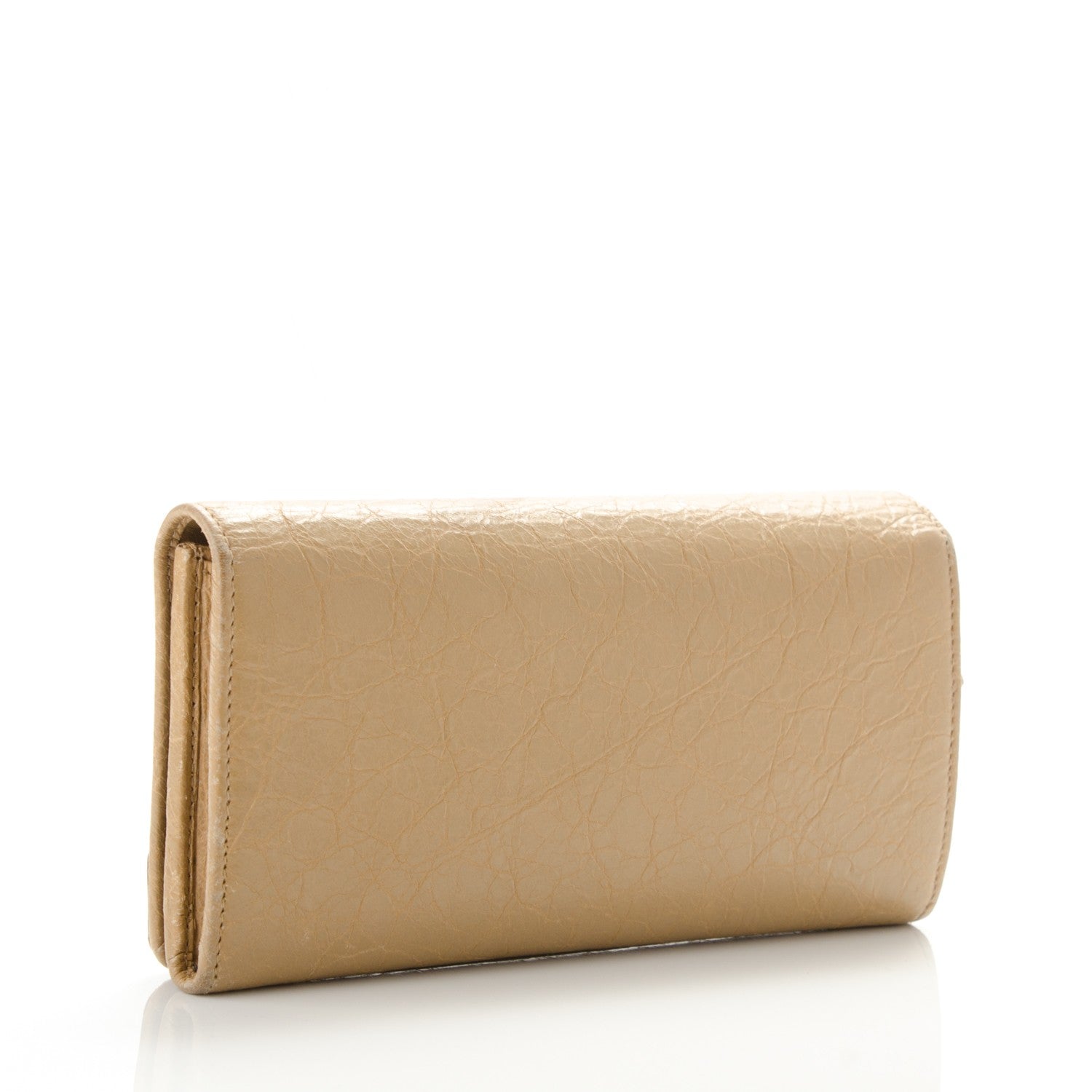 Balenciaga Agneau Classic Hardware Money Wallet Beige Nougatine 3 of 7