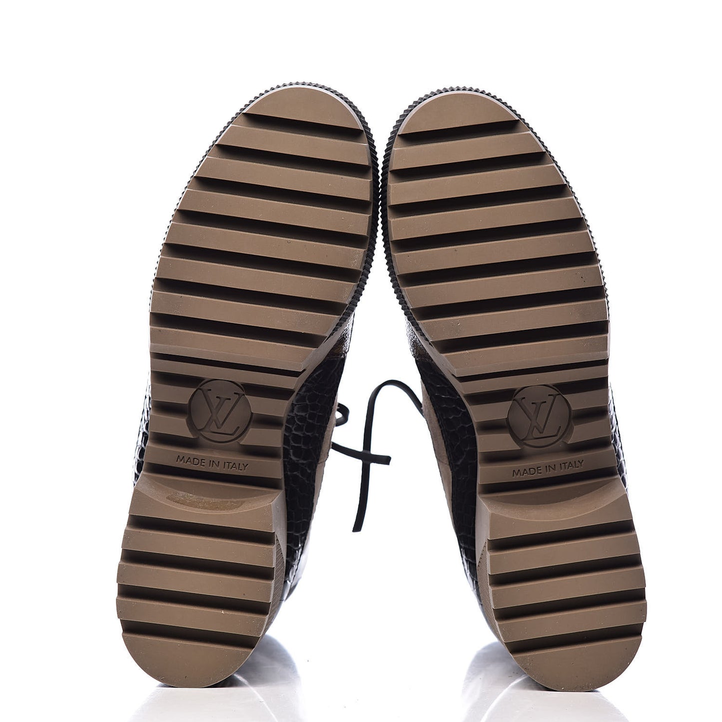 Suede Calfskin Monogram Laureate Platform Desert Boots 36 Taupe