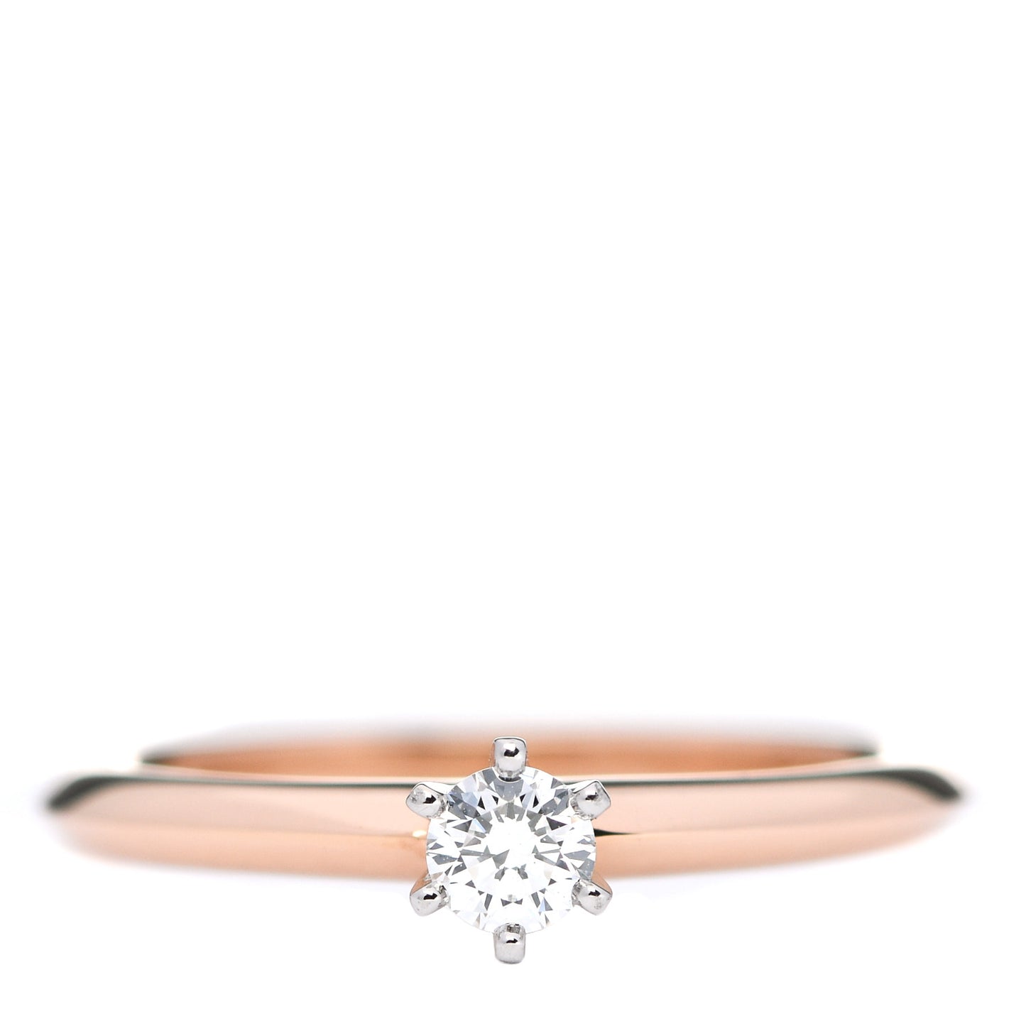 Platinum 18K Rose Gold Diamond .16ct Solitaire Engagement Ring 50 5.25