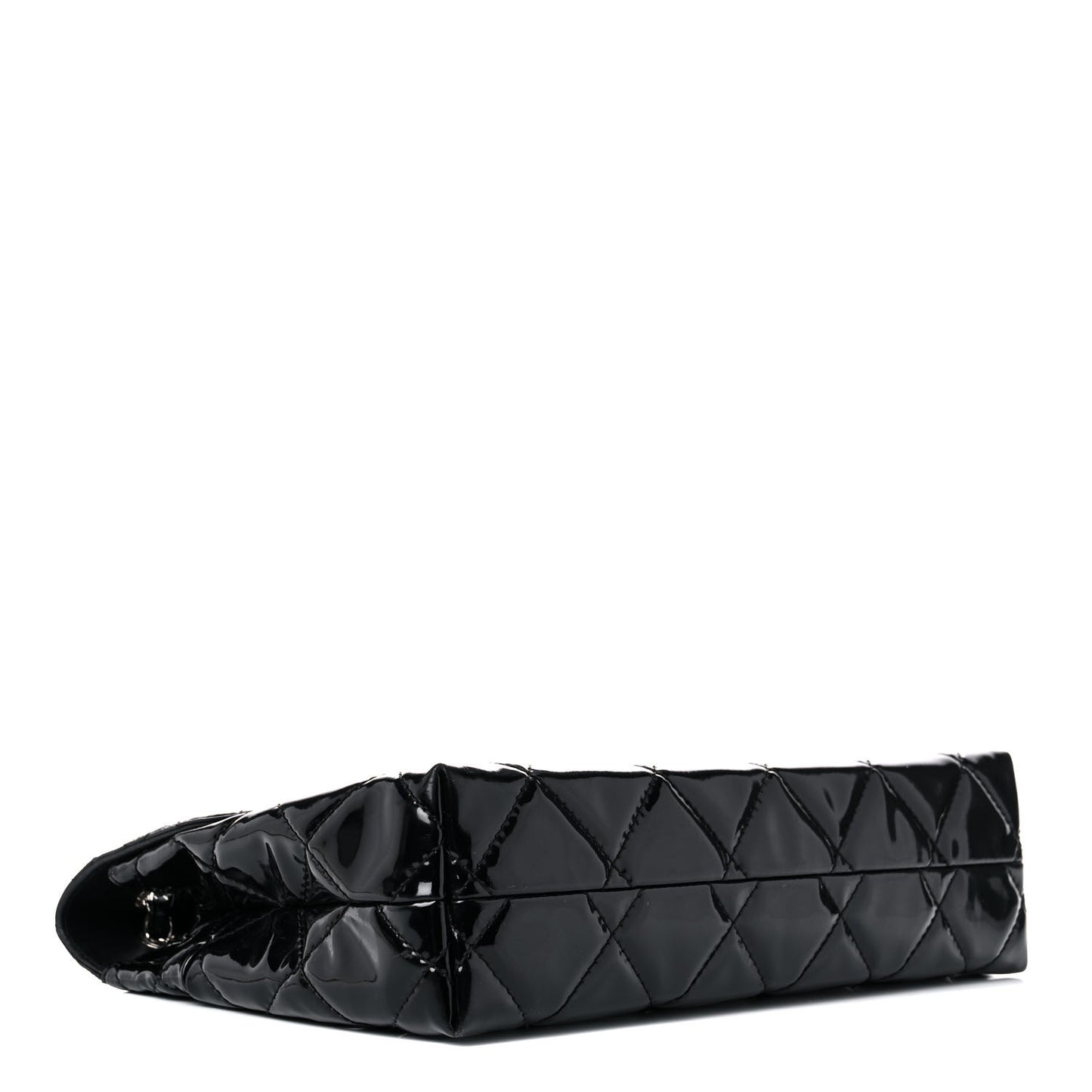 Vinyl Quilted In the Business Flap Bag Black