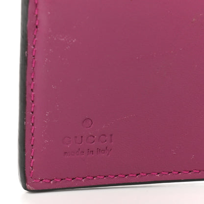 Gucci GG Supreme Monogram Calfskin French Flap Wallet Beige Ebony Hibiscus Red New Rosette 6 of 9