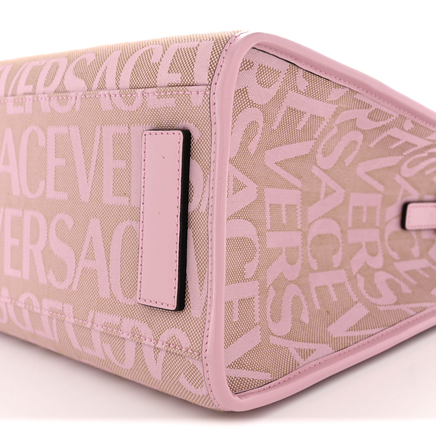 Versace Canvas Calfskin Allover La Medusa Small Tote Pink 9 of 9