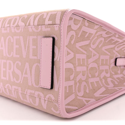 Versace Canvas Calfskin Allover La Medusa Small Tote Pink 9 of 9