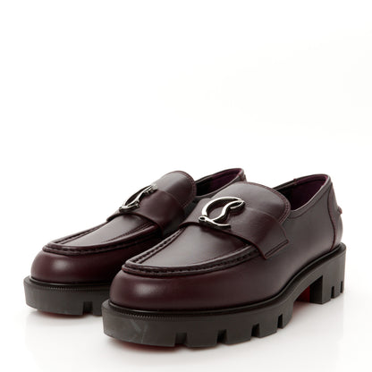 Christian Louboutin Calf Glove Womens CL Moc Lug Flat Loafers 38 Merlot 4 of 9
