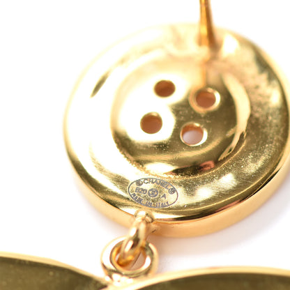 Chanel Metal Large Paris Button Earrings Gold 4 of 4