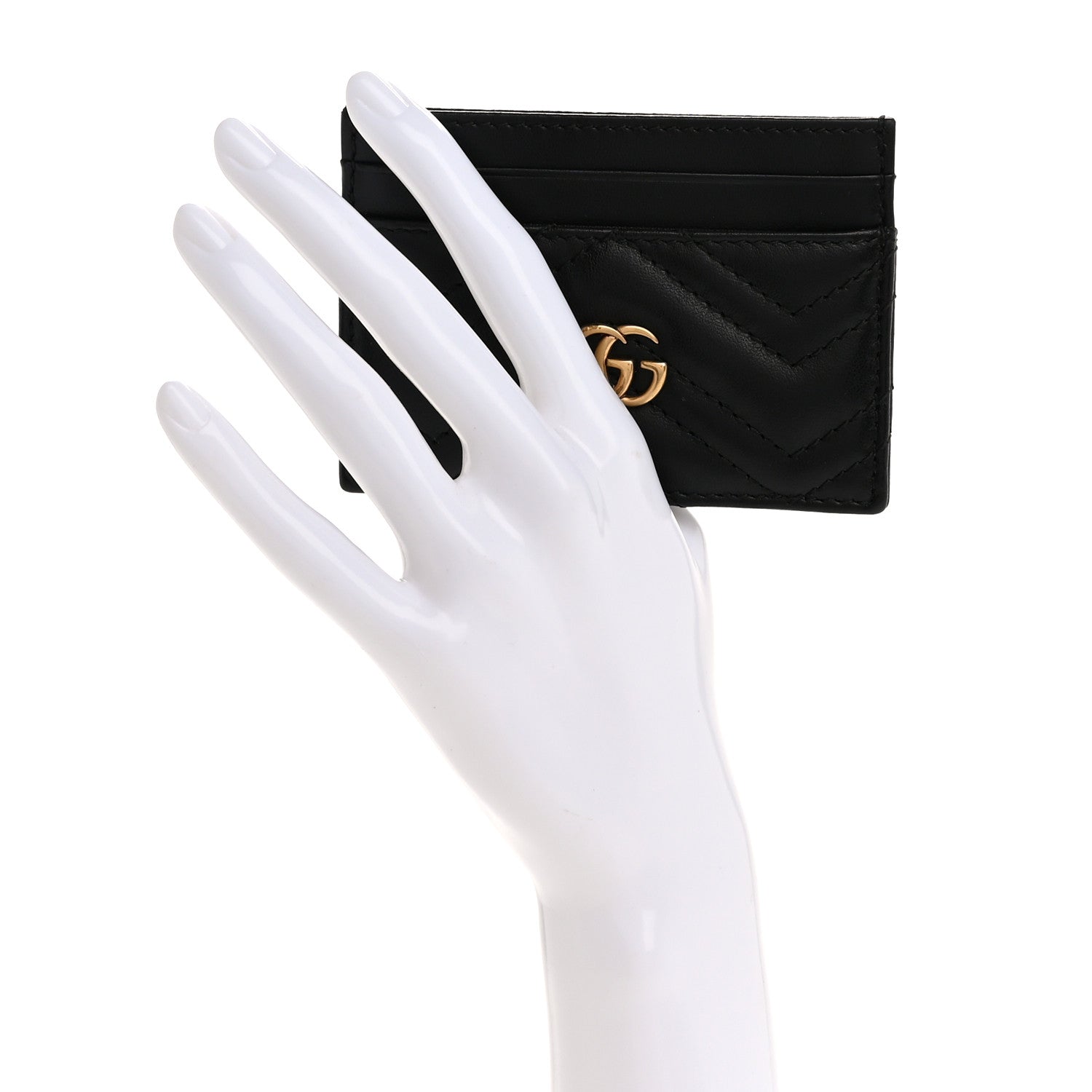 Gucci Calfskin Matelasse GG Marmont Card Holder Black 2 of 8