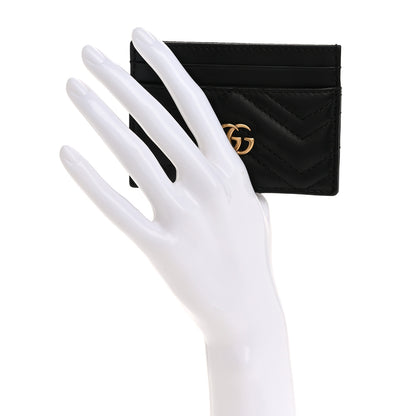 Gucci Calfskin Matelasse GG Marmont Card Holder Black 2 of 8