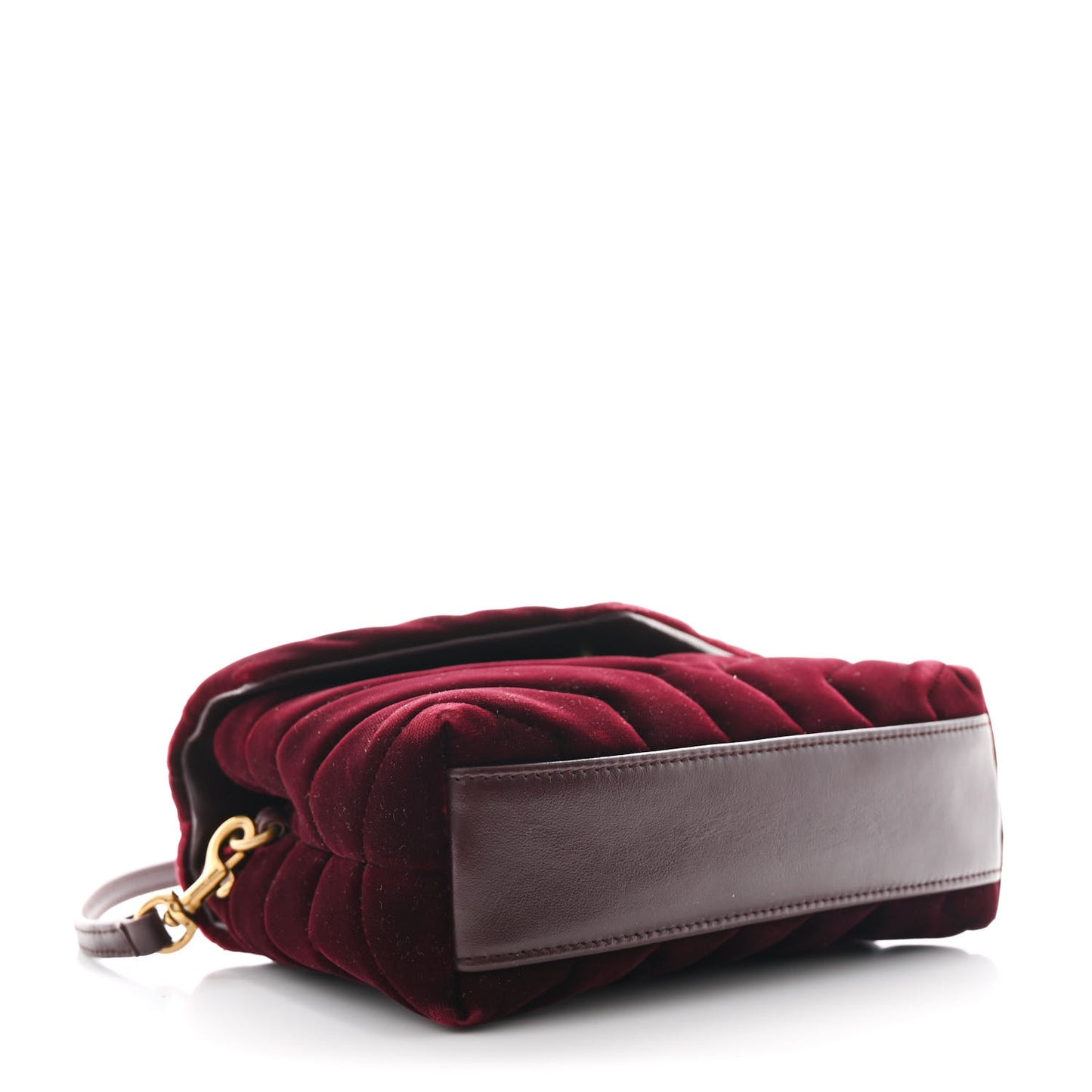 Velvet Y Quilted Monogram Toy Loulou Crossbody Bag French Burgundy