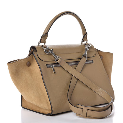 Celine Drummed Calfskin Suede Small Trapeze Dune 4 of 7