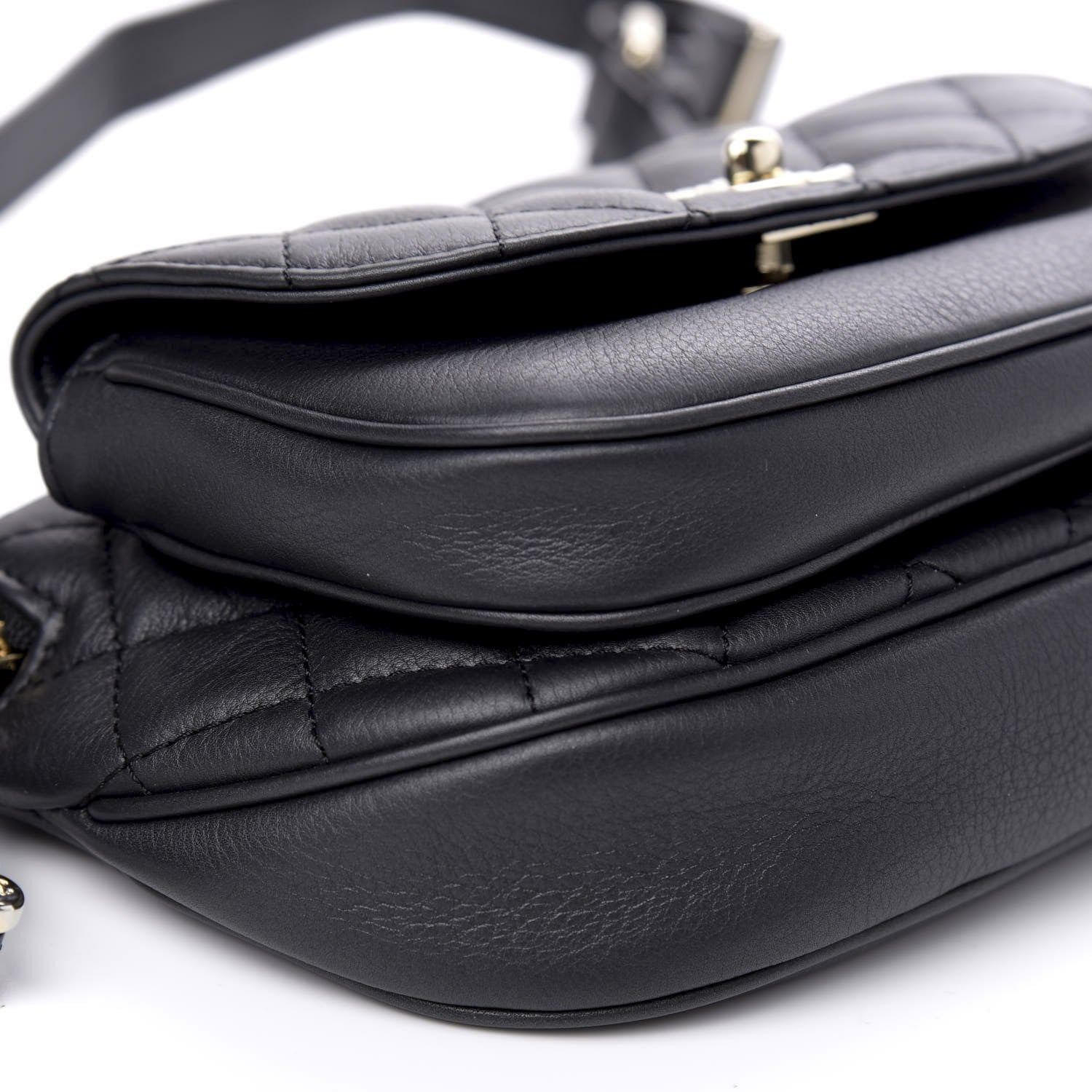 Chanel Calfskin Flap Chain Waist Bag Black 8 of 11