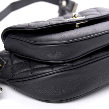 Chanel Calfskin Flap Chain Waist Bag Black 8 of 11