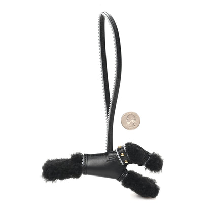 Hermes Milo Lambskin Epsom Shearling Budy Apic Charm Black Gris Pantin 2 of 4