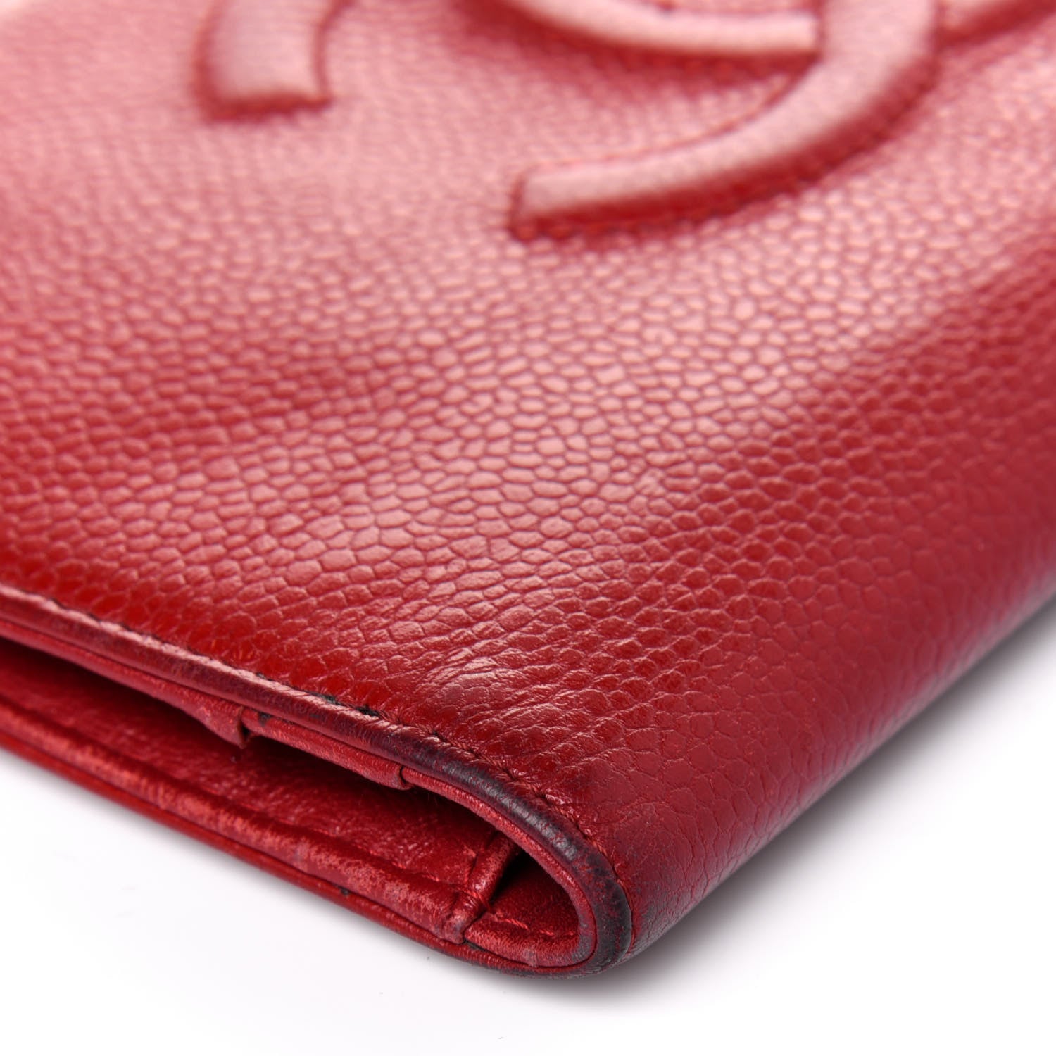 Chanel Caviar Timeless CC Yen Wallet Red 20 of 27
