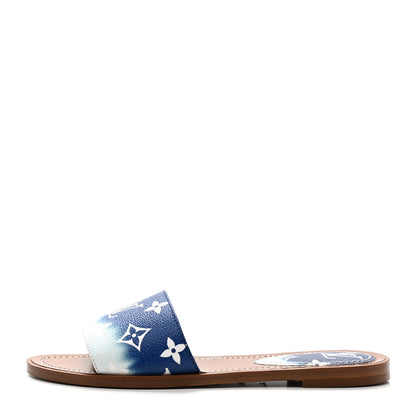 Louis Vuitton Monogram Escale Lock It Flat Mule 36.5 Blue 1 of 8