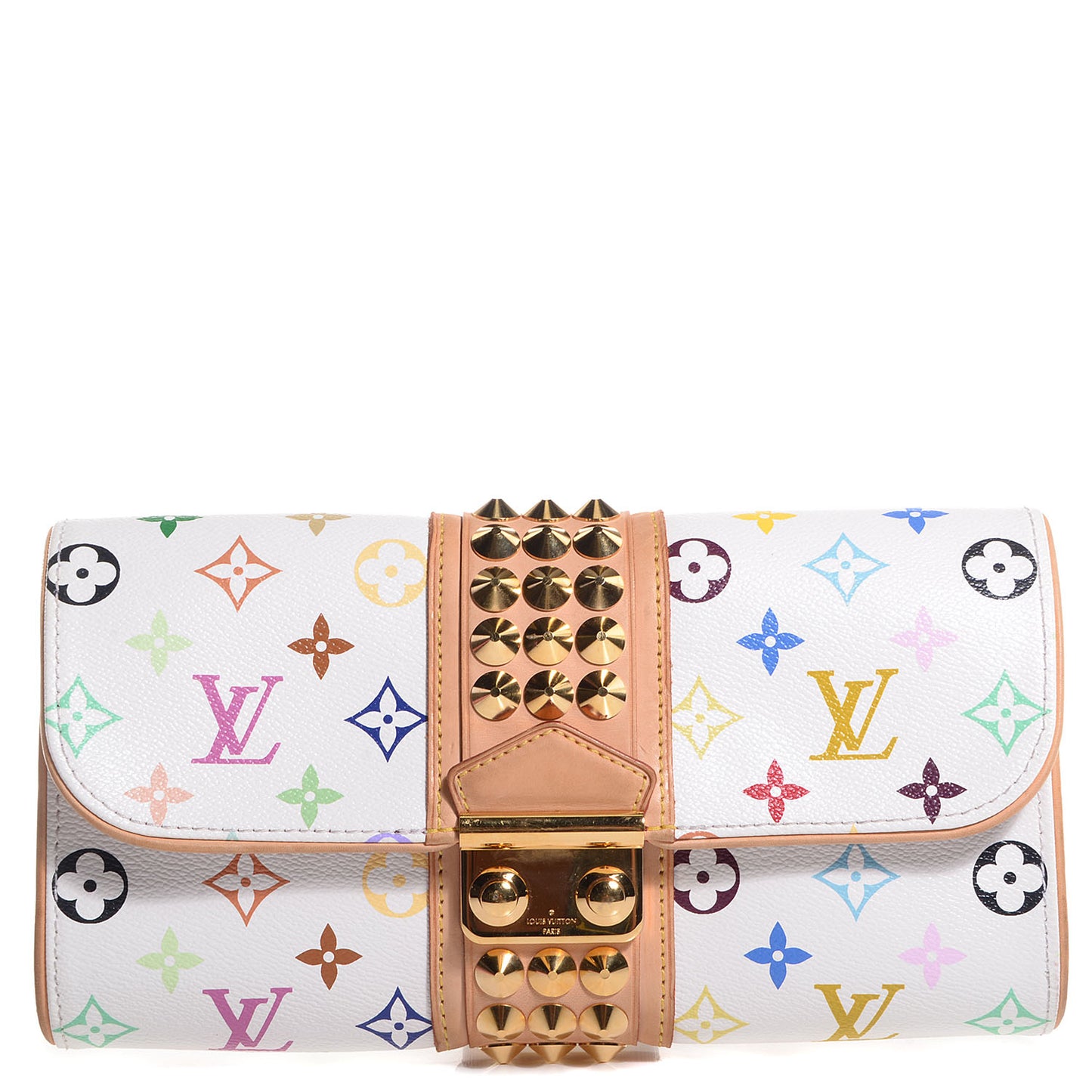 Monogram Multicolor Courtney Clutch White