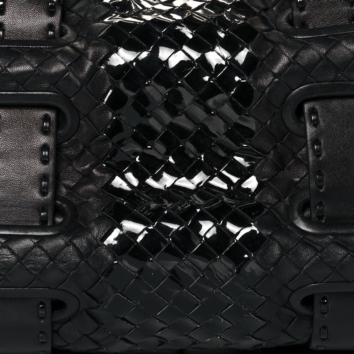 Bottega Veneta Patent Nappa Intrecciato Satchel Black 8 of 16