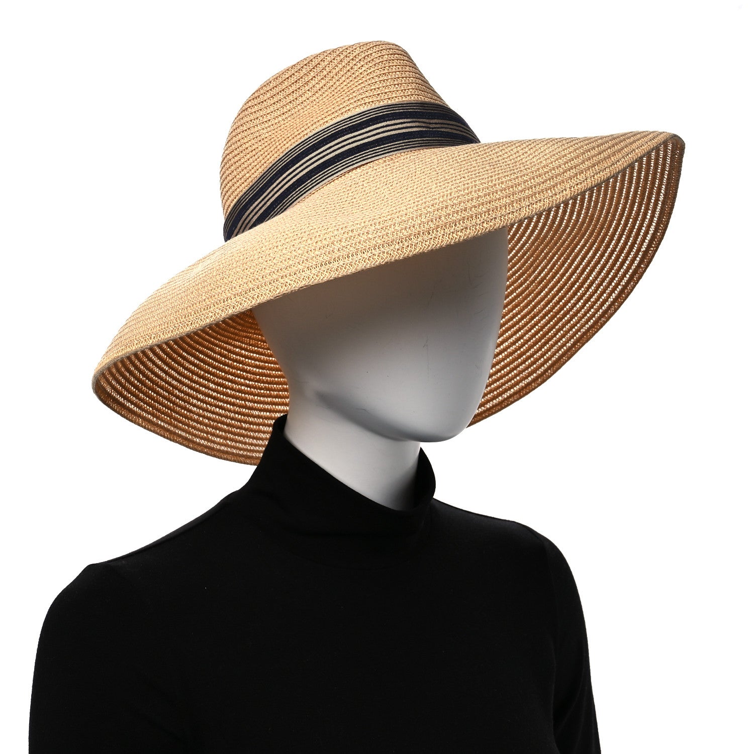 Christian Dior Straw Brim Hat 57 Natural 2 of 8