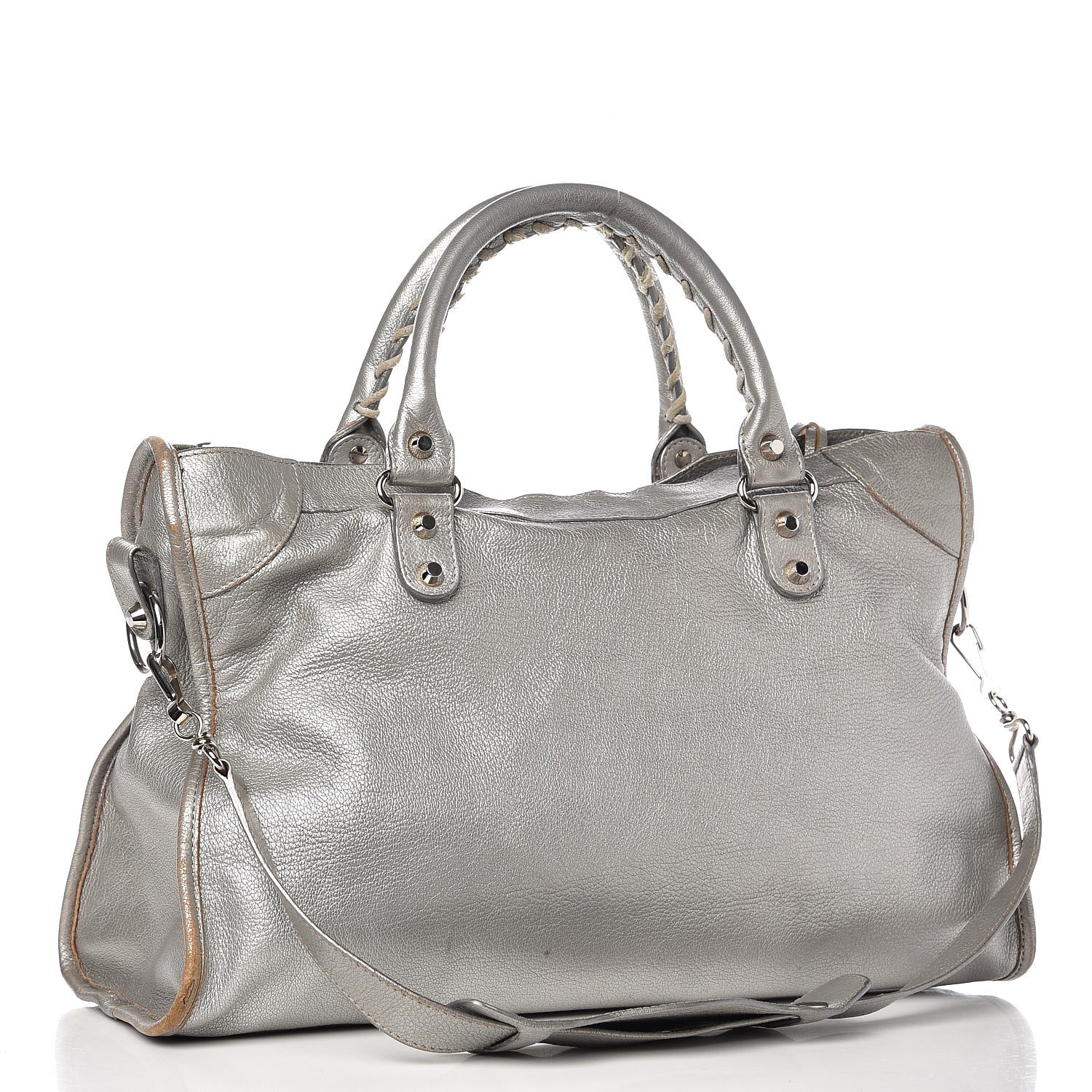 Balenciaga Pearlescent Goatskin Classic Palladium Hardware City Gris Gris Light 4 of 12