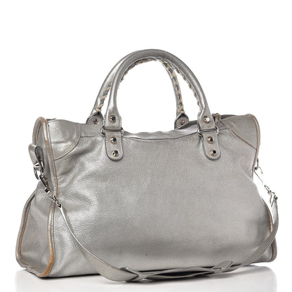 Balenciaga Pearlescent Goatskin Classic Palladium Hardware City Gris Gris Light 4 of 12