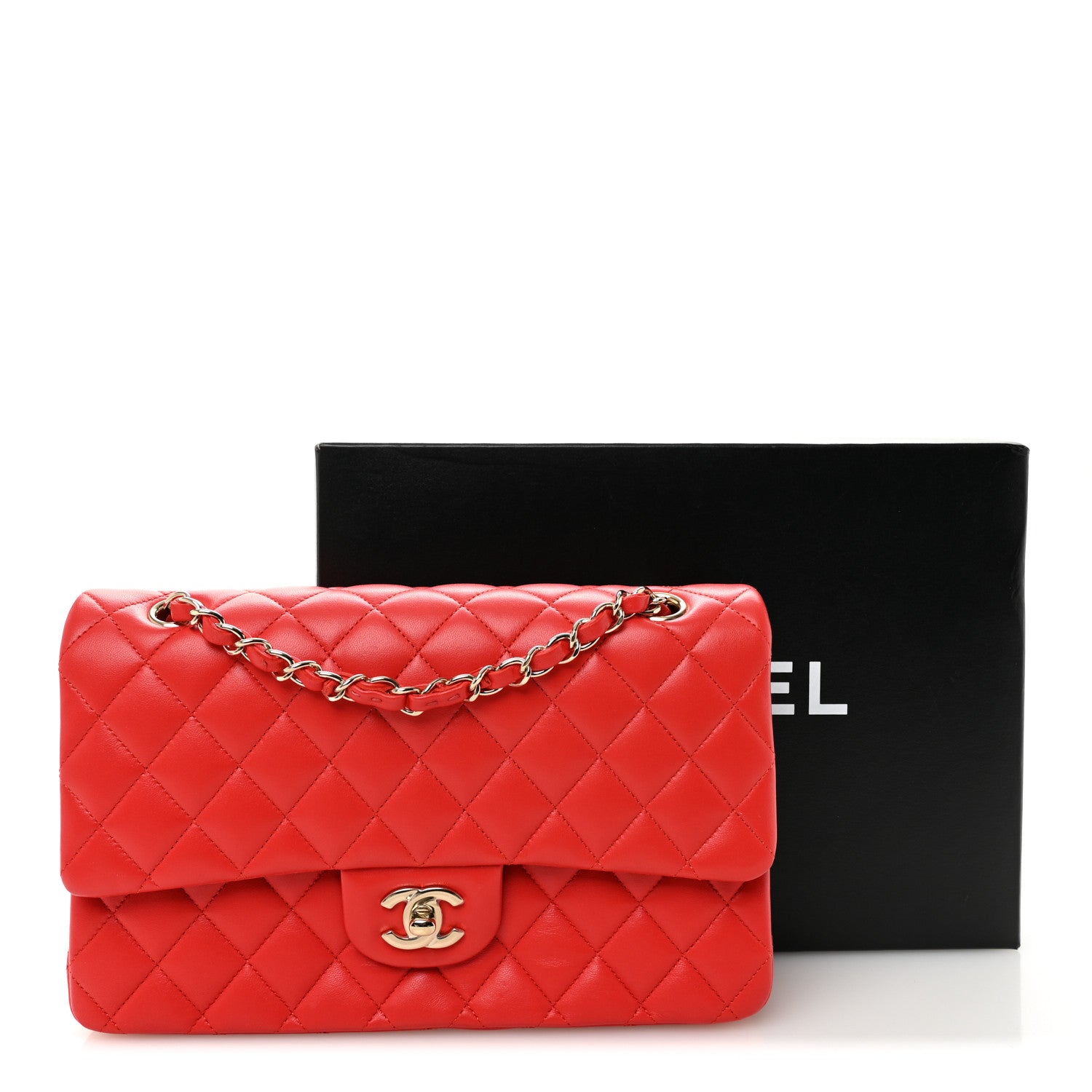 Chanel Lambskin Quilted Medium Double Flap Red 12 of 12