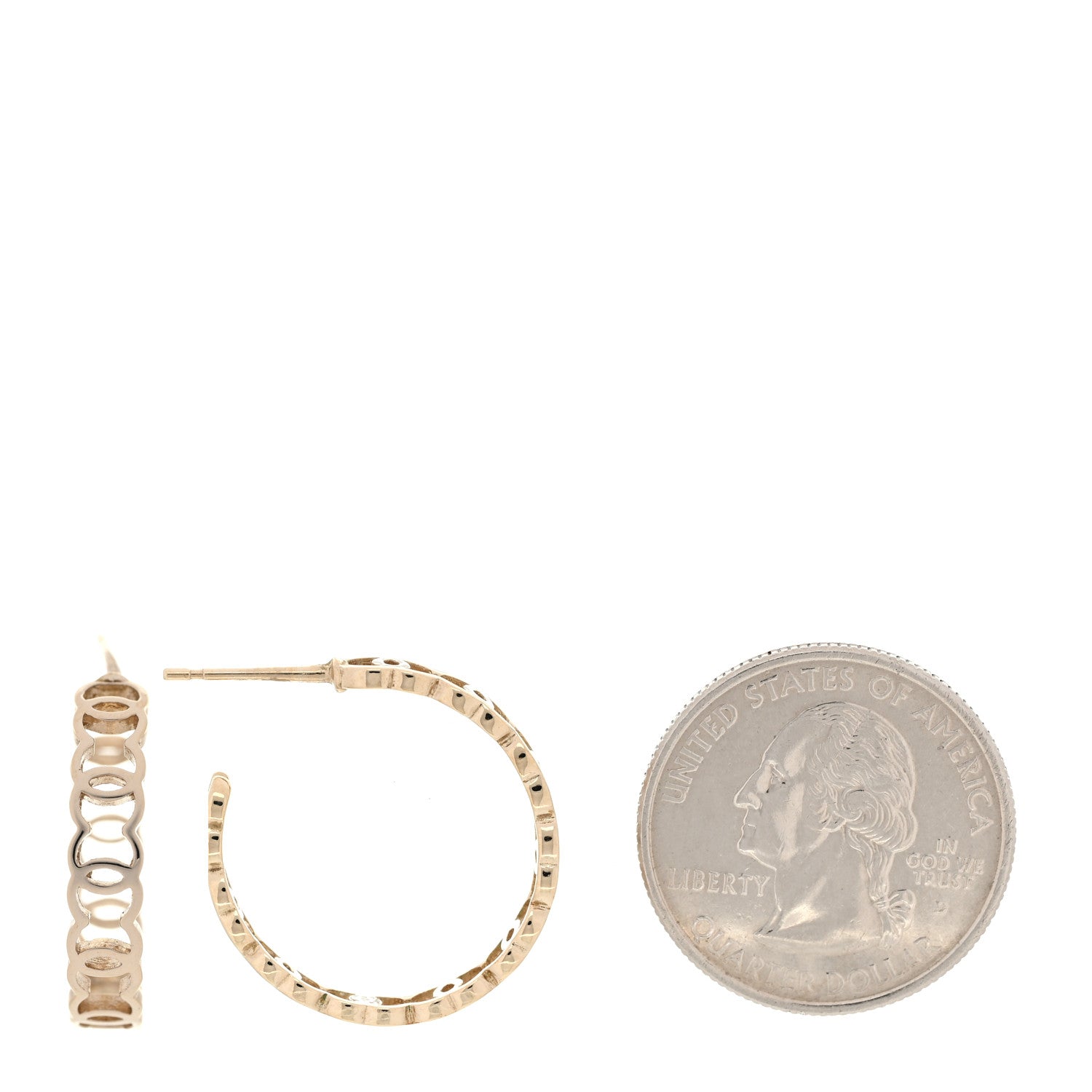 Chanel Metal CC Hoop Earrings Gold 2 of 5