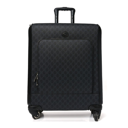 Gucci GG Supreme Monogram Azalea Calfskin Retro Interlocking G Small Savoy Cabin Trolley Black 1 of 9