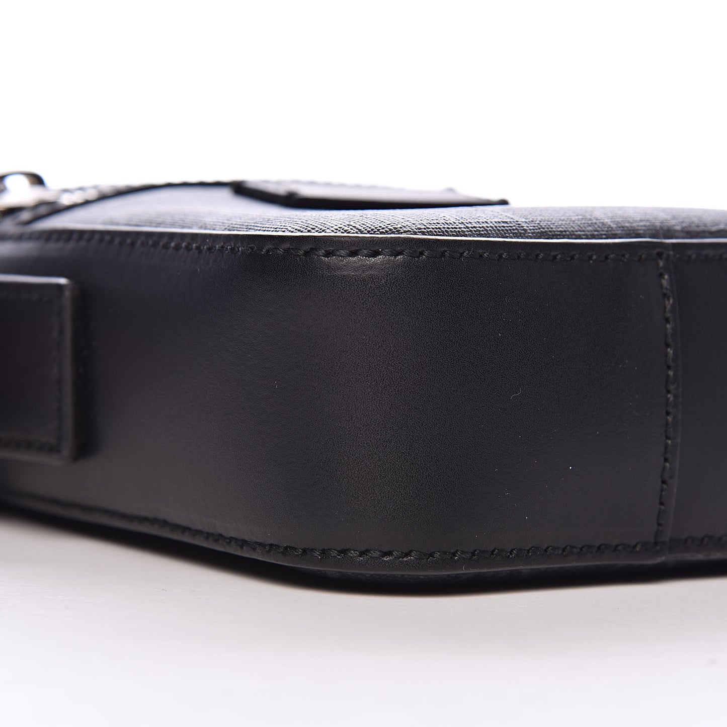 GG Supreme Monogram Appia Calfskin Web Small Camera Messenger Bag Black Grey