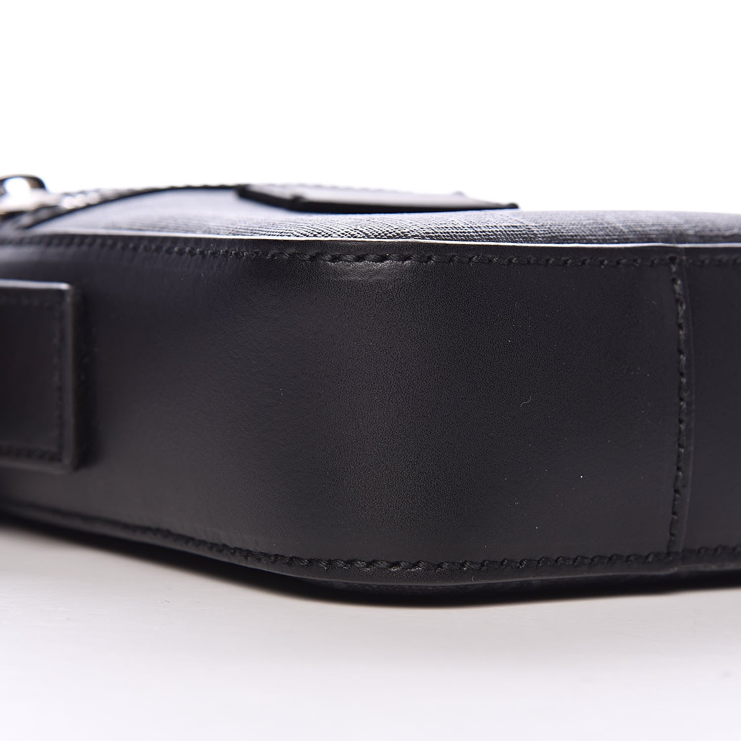 Gucci GG Supreme Monogram Appia Calfskin Web Small Camera Messenger Bag Black Grey 8 of 10