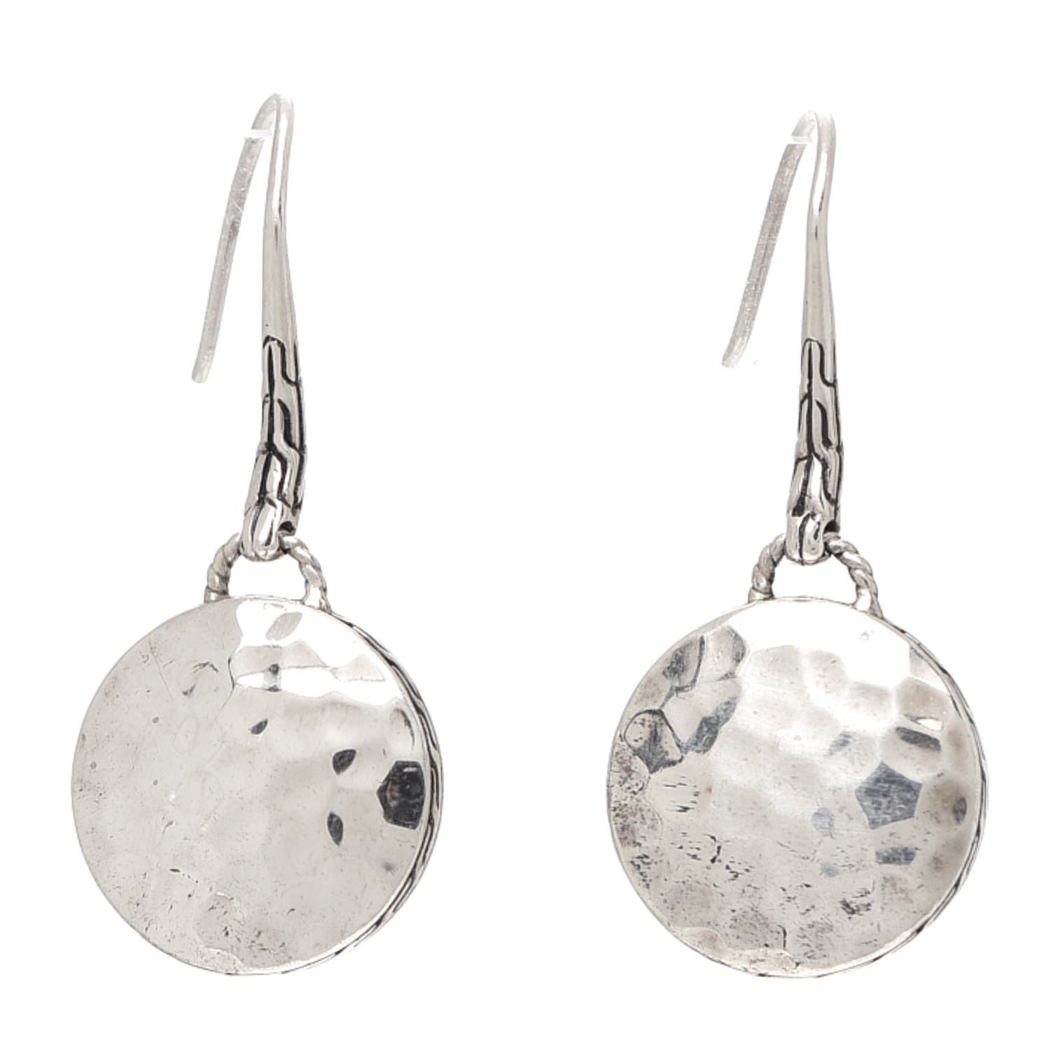 John Hardy Sterling Silver Dot Hammered Drop Earrings 1 of 4