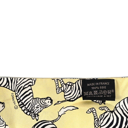 Hermes Silk Les Zebres Twilly Jaune Soufre Black 3 of 5