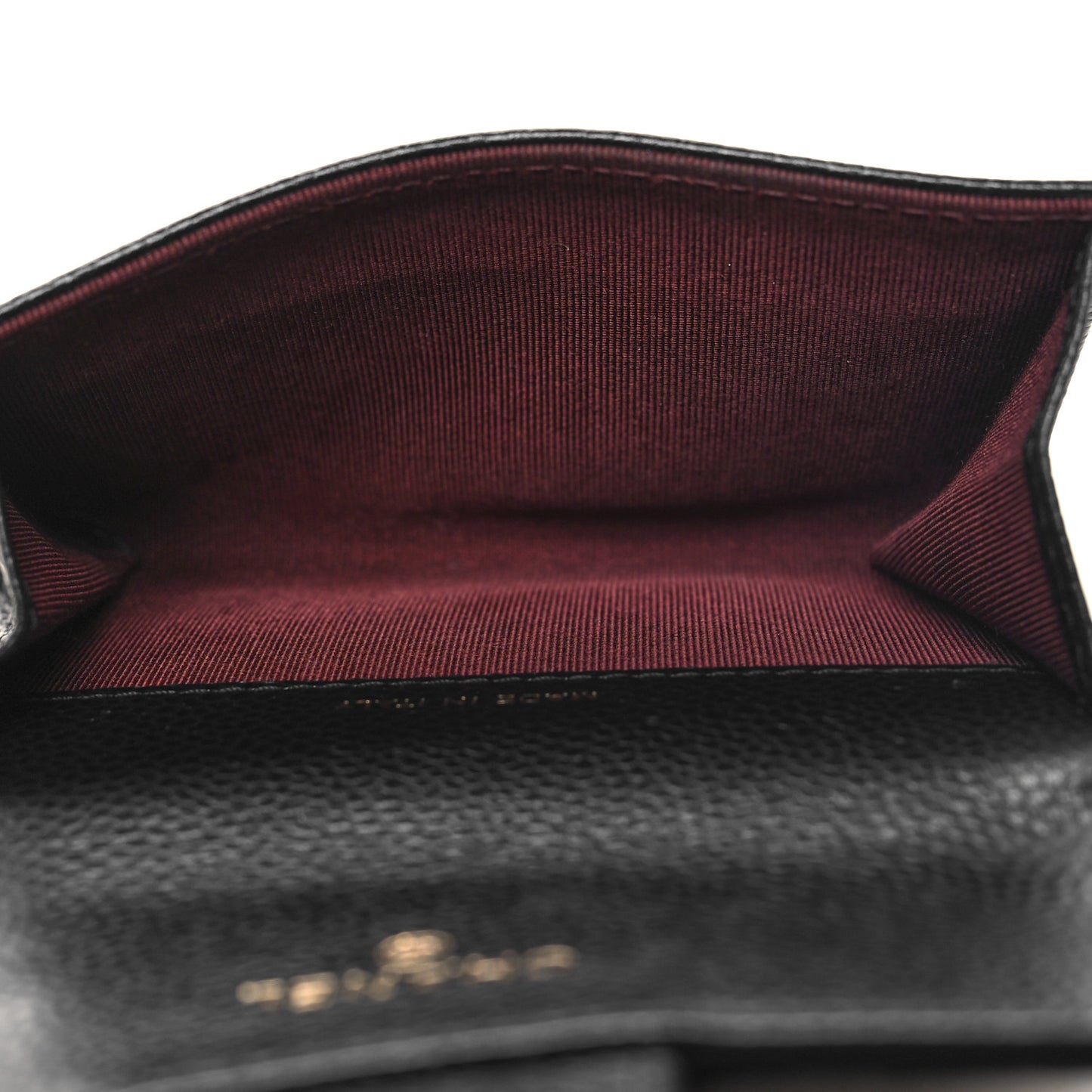 Caviar Quilted Flap Card Holder Wallet Black
