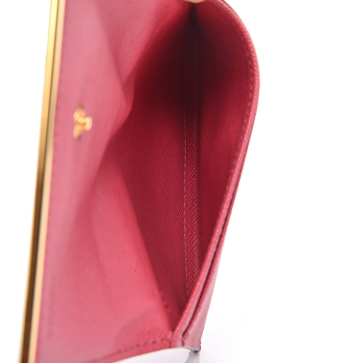 Saffiano Metal Bar Flap Wallet Peonia