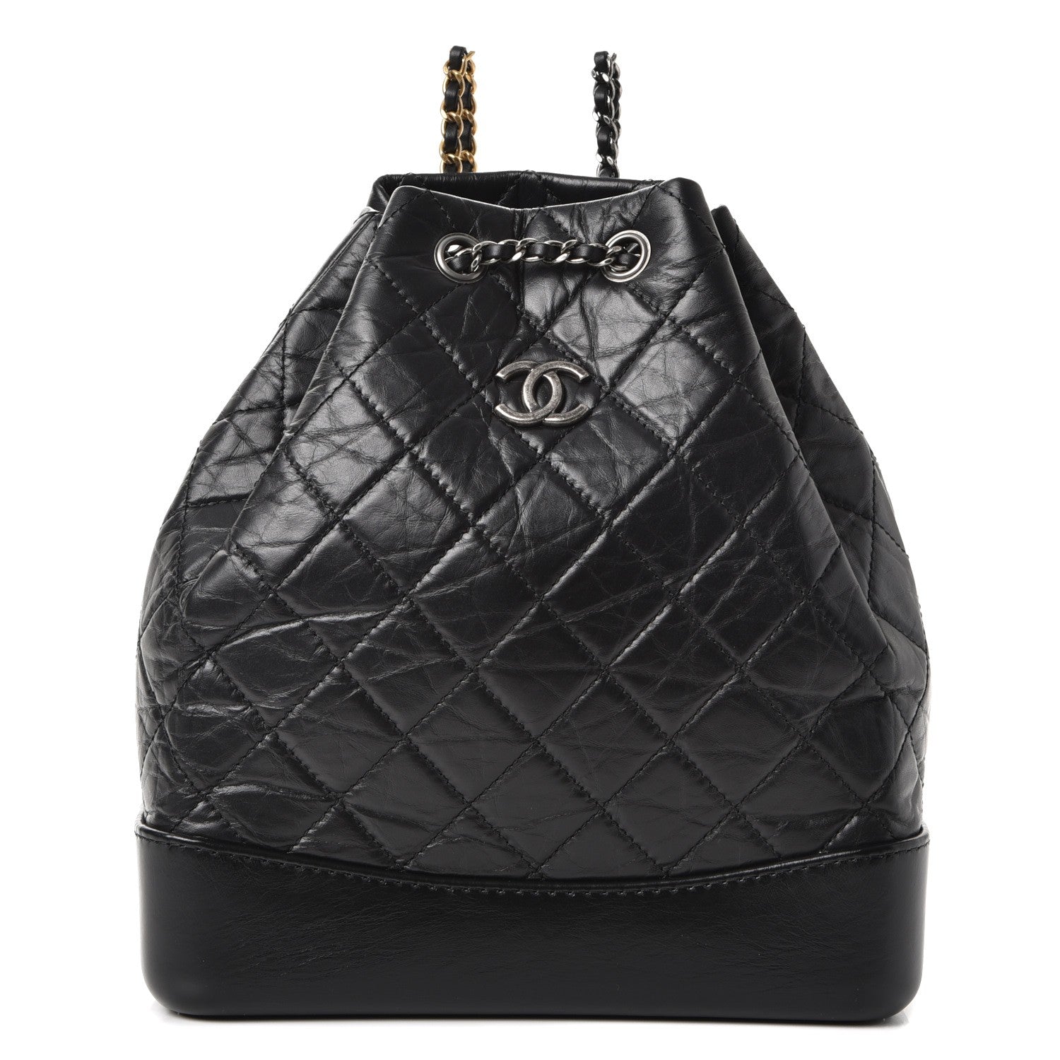 Chanel Aged Calfskin Quilted Gabrielle Backpack Black 1 of 8