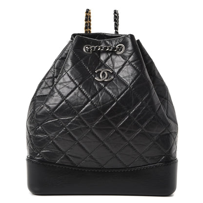 Chanel Aged Calfskin Quilted Gabrielle Backpack Black 1 of 8