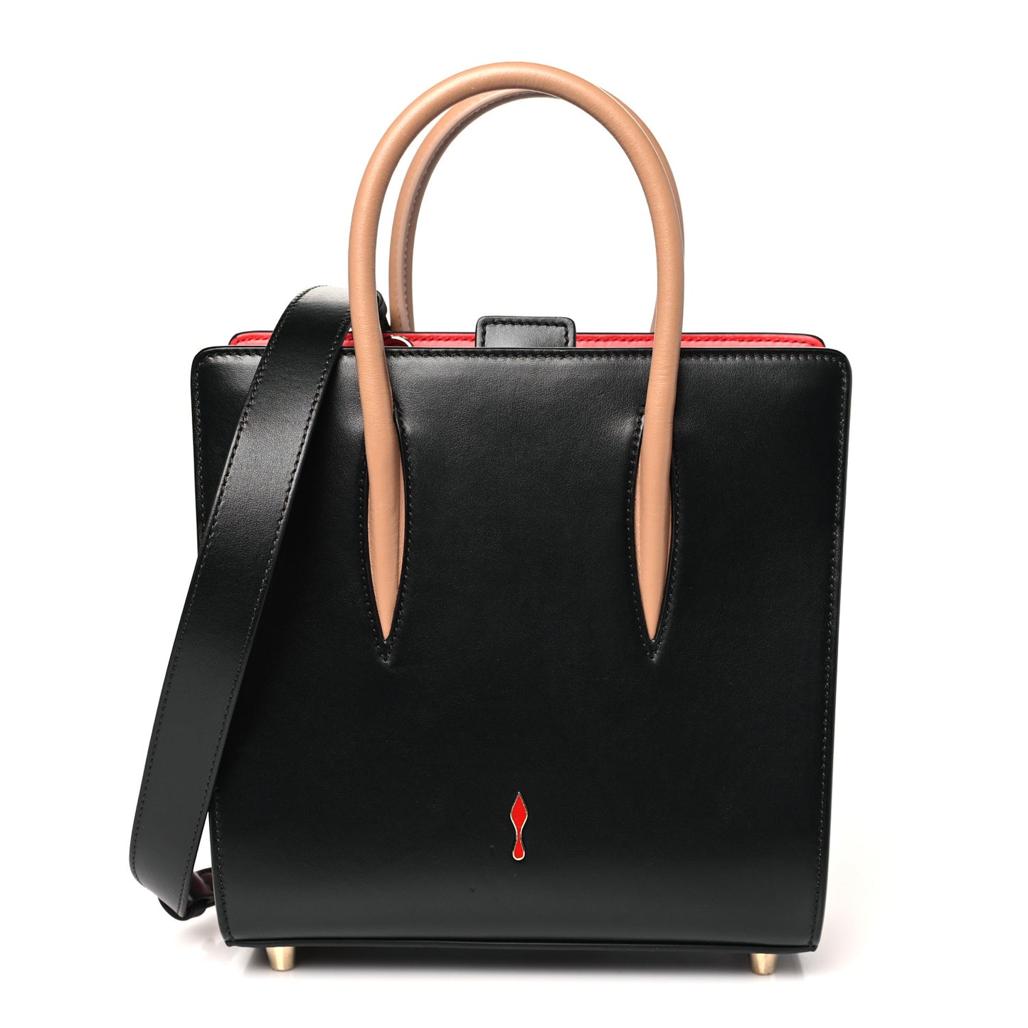 Calfskin Patent Leopard Studded Small Paloma Black