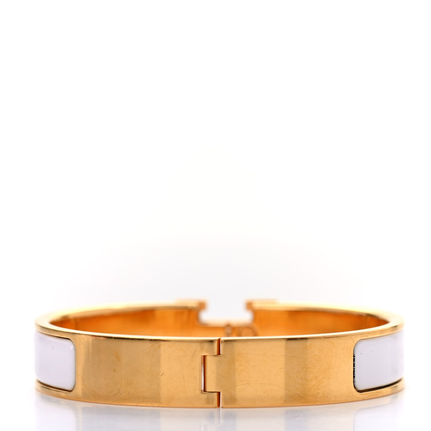 Enamel Narrow Clic Clac H Bracelet PM White