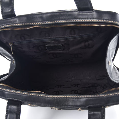 Chanel Calfskin Contrast Stitch Surpique Bowler Black 5 of 14