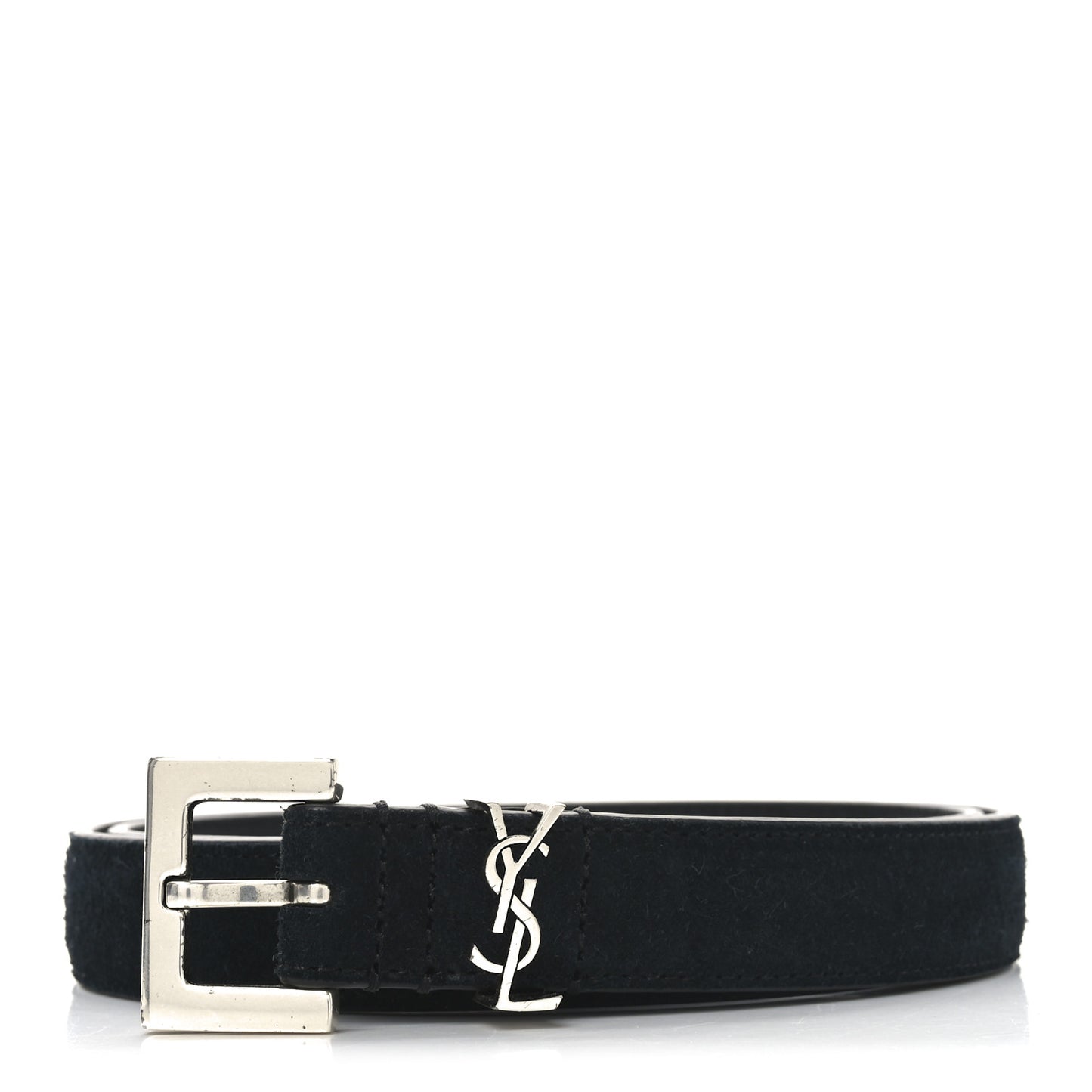 Suede Monogram 20mm Square Buckle Belt 70 28 Black