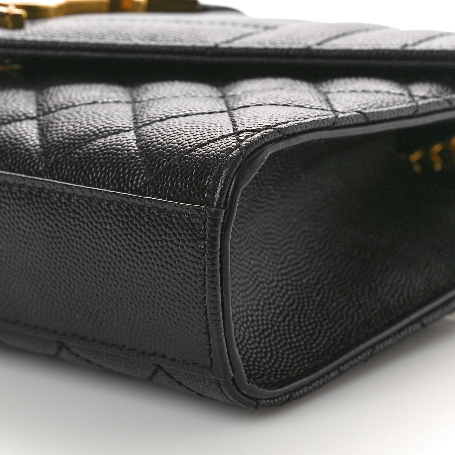 Saint Laurent Grain De Poudre Textured Mixed Matelasse Triquilt Small Monogram Satchel Black 10 of 10