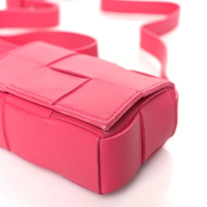 Bottega Veneta Lambskin Maxi Intrecciato Extra Mini Cassette Crossbody Bag Cranberry 8 of 8